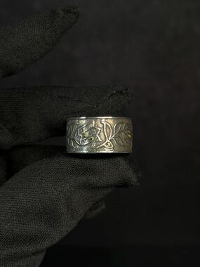 Vintage Sterling Silver Stamped Wrap Band Ring Size 9